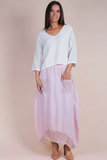 GIGI MODA:  PRIMAVERA MIDI LINEN & CROCHET SKIRT