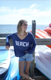 WOODEN SHIPS:  BEACH V NECK SWEATER