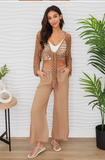MILIO MILANO:  CROCHET TIE SWEATER/BELL SLV