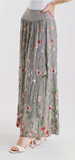 TEES BY TINA:  SABLE GARDEN SILK EMBROIDER SKIRT