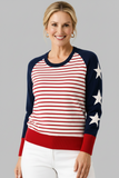ZAKET & PLOVER:  AMERICANA STAR STRIPE SWTR