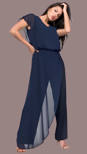 LAST TANGO:  JUMPSUIT W/CHIFFON OVERLAY