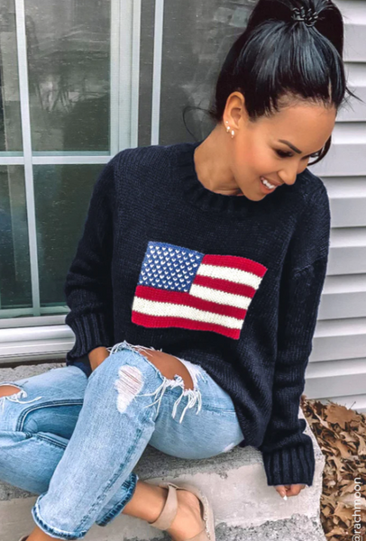 WOODEN SHIPS:  FLAG CREW SWEATER
