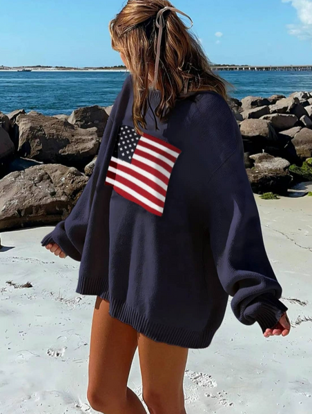 SERENITY:  CREW FLAG SWEATER