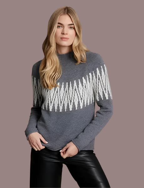 ALASHAN:  SUNBURST FAIR ISLE RAGLAN SWEATER