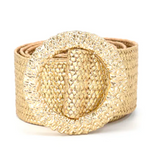 BC BAGS:  WOVEN STRETCH BELT/CIRCLE BUCKLE
