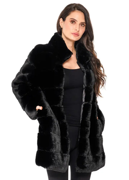 ADORE:  PLUSH FAUX FUR COAT