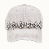 OLIVE & PIQUE:  BEJEWELED GLITZ DISTRESSED CAP