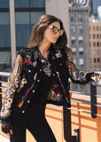 ADORE:  DENIM LACE FLORAL EMBROIDERED JKT