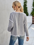 NINEXIS:  L/S FRINGE BACK CASUAL SWEATER
