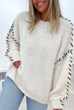 NINEXIS:  CONTRAST STITCH PULLOVER SWTR