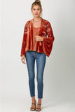 MYSTREE:  EMBROIDERY VELVET KIMONO