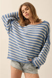 PROMESA:  STRIPE WIDE NECK SWEATER
