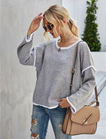 NINEXIS:  L/S FRINGE BACK CASUAL SWEATER