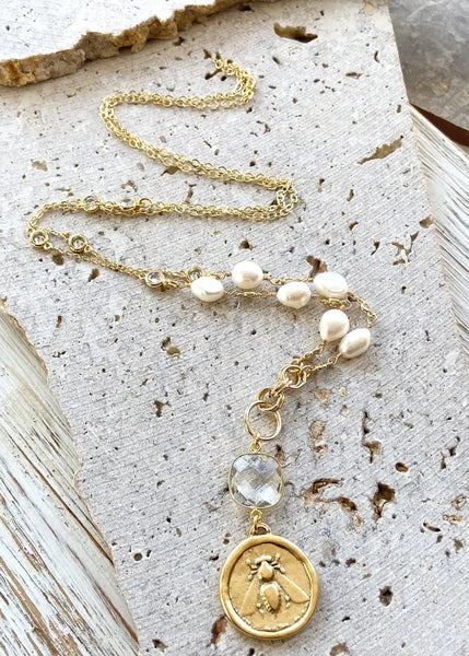 VB&CO:  LONG PEARL QUEEN BEE NECK