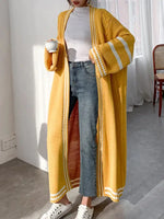 SHEER TREND:  URBAN CONTRAST STRIPE CARDIGAN COAT