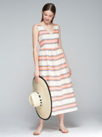 VILAGALLO:  DOMINIQUE MIDI STRIPE DRESS