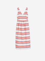 VILAGALLO:  DOMINIQUE MIDI STRIPE DRESS