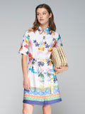VILAGALLO:  S/S HESTER BUTTON UP PALM DRESS