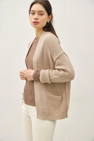 BE COOL:  CHUNKY RIB RAW SEAM CARDIGAN