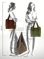 ITALIAN'S LEATHER:  GIANNINA SUEDE LEATHER BAG