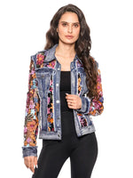 ADORE:  FLORAL EMBROIDERED DENIM JKT