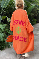 ROSA:  LOVE & PEACE LONG CARDIGAN
