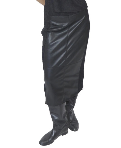 CPW: MILAN VEGAN LEATHER KNIT COMBO SKIRT