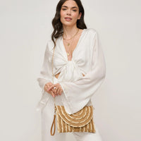 URBAN EXPRESSIONS:  LILA WOVEN CLUTCH/XBODY