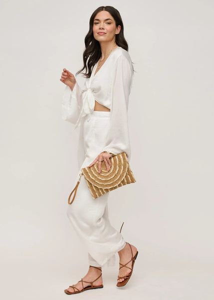 URBAN EXPRESSIONS:  LILA WOVEN CLUTCH/XBODY