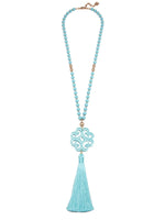 ZENZII:  NECK W/WAVE PENDANT/TASSEL