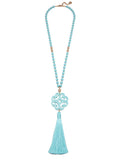 ZENZII:  NECK W/WAVE PENDANT/TASSEL