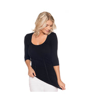 LAST TANGO:  3/4 SLV RUCHED TOP
