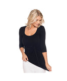 LAST TANGO:  3/4 SLV RUCHED TOP