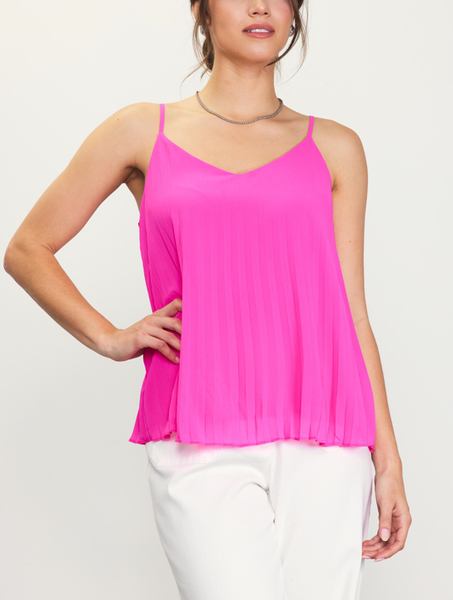SKIES ARE BLUE:  BACK STRAP DETAIL PLEATED  CAMI