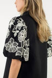 THML:  EMBROIDERED PUFF SLV TEXTURE TOP