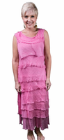 TEES BY TINA:  ALEENA SILK MAXI RUFFLE DRESS