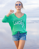 WOODEN SHIPS:  LUCKY V NECK SWEATER